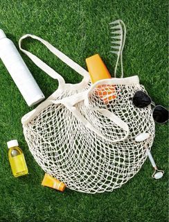 Summer fishnet beach bag