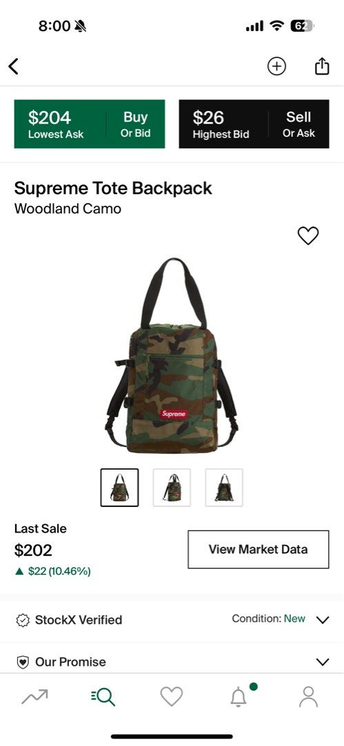 Supreme Tote Backpack Camo