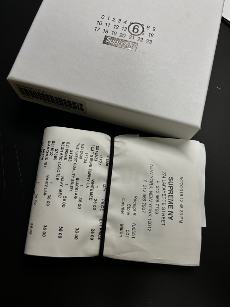 Supreme x MM6 Maison Margiela Receipt Wallet White Brand New | eBay