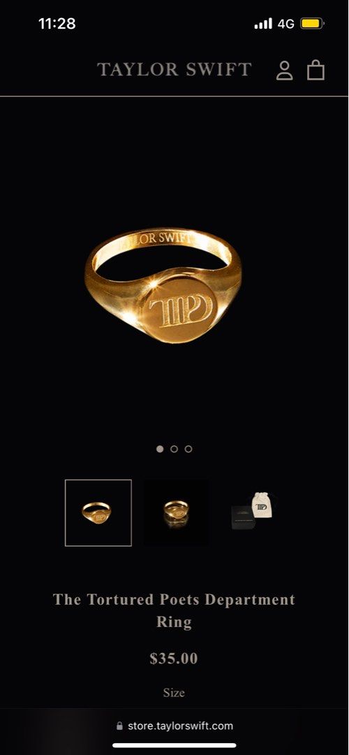 Taylor Swift TTPD The Tortured Poets Department Ring