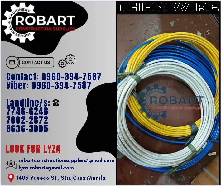 THHN Wire (Category: Construction Tools & Equipment) located in Manila. Submitted by lyzarobart1999 (Listing ID 1299025299, Image 1). Description: THHN Wire Brand: Philflex Size: 14mm2 𝐒𝐄𝐍𝐃 𝐔𝐒 𝐌𝐄𝐒𝐒𝐀𝐆𝐄 𝐅𝐎𝐑 𝐈𝐍𝐐𝐔𝐈𝐑𝐈𝐄𝐒 ‼️ 0 9 6 7 3 8 1 8 2 2 7 0 9 6 0 3 9 4 7 5 8 7 𝐋𝐚𝐧𝐝𝐥𝐢𝐧𝐞 𝐍𝐮𝐦𝐛𝐞𝐫𝐬: 𝟕 𝟕 𝟒 𝟔 - 𝟔 𝟐 𝟒 𝟖 / 𝟕 𝟎 𝟎 𝟐 - 𝟐 𝟖 𝟕 𝟐 / 𝟖 𝟔 𝟑 𝟔 - 𝟑 𝟎 𝟎 𝟓 𝐋𝐎𝐎𝐊 𝐅𝐎𝐑 𝐋𝐘𝐙𝐀 𝘌𝘮𝘢𝘪𝘭: 𝘳𝘰𝘣𝘢𝘳�