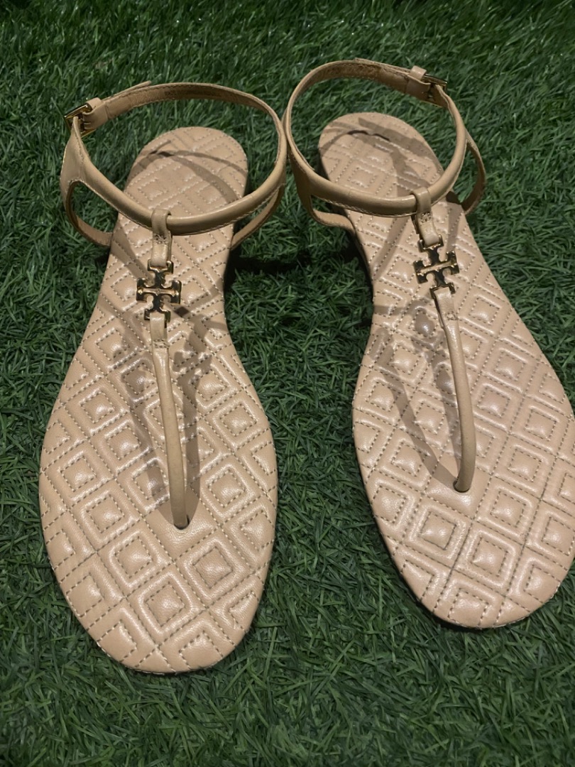 Tory Burch Marion Quilted Sandals Women s Fashion Footwear Sandals on Carousell