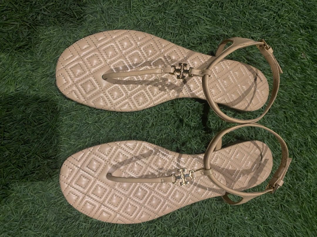Tory Burch Marion Quilted Sandals Women s Fashion Footwear Sandals on Carousell