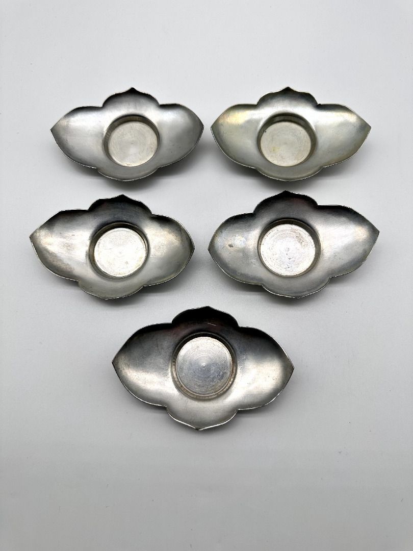 TOT 015 31 盛永興造錫製木瓜形茶托5 客煎茶道具, 興趣及