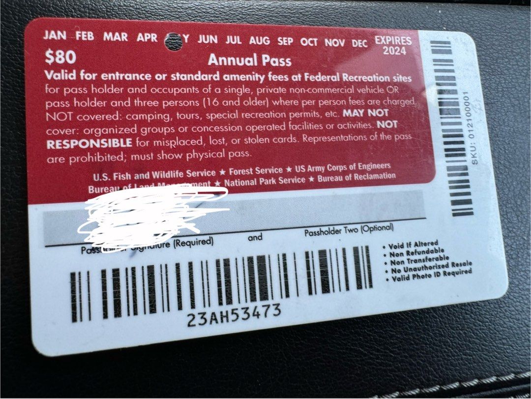 United States National Parks Annual Pass (expiring end May 2024