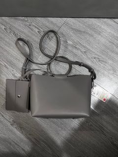 zara basic gray ring handle handbag shoulder bag