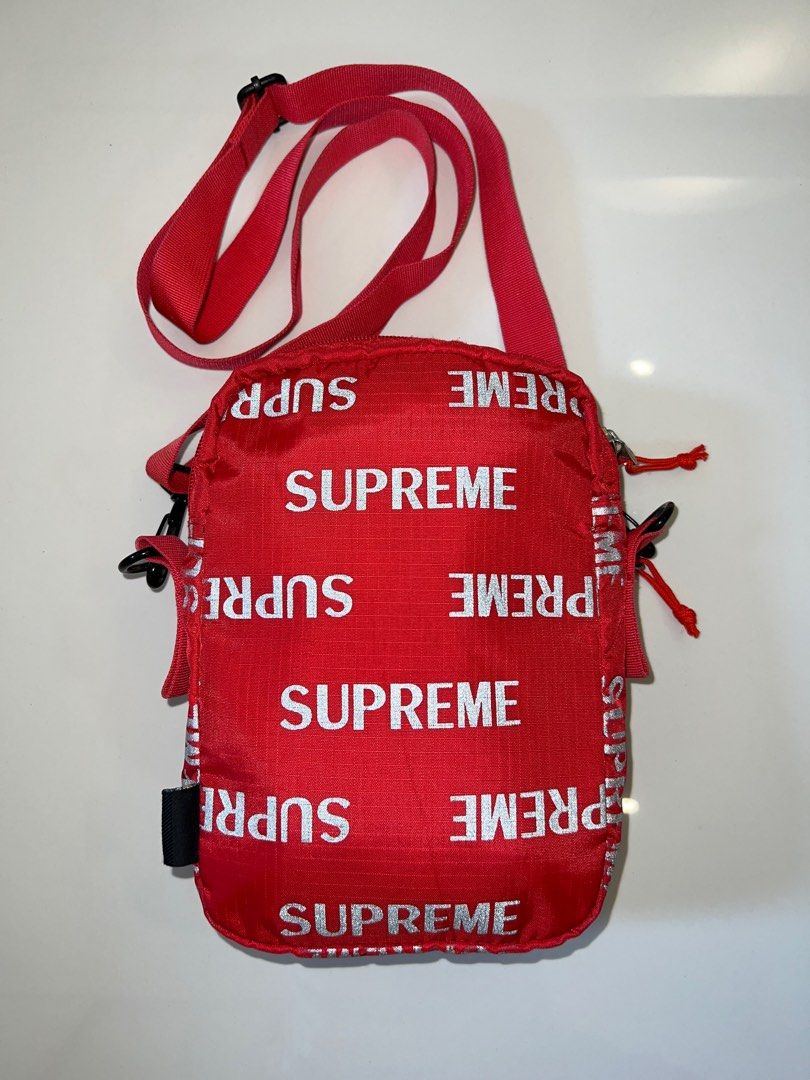 100 Legit Supreme 3M Reflective Repeat Shoulder Bag Red FW16