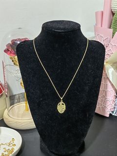18k Saudi Gold Holy Family Necklace (Adj. Rope Chain)
