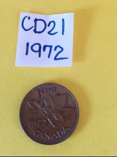 1972 Queen 👑 Elizabeth II one penny CANADA coin