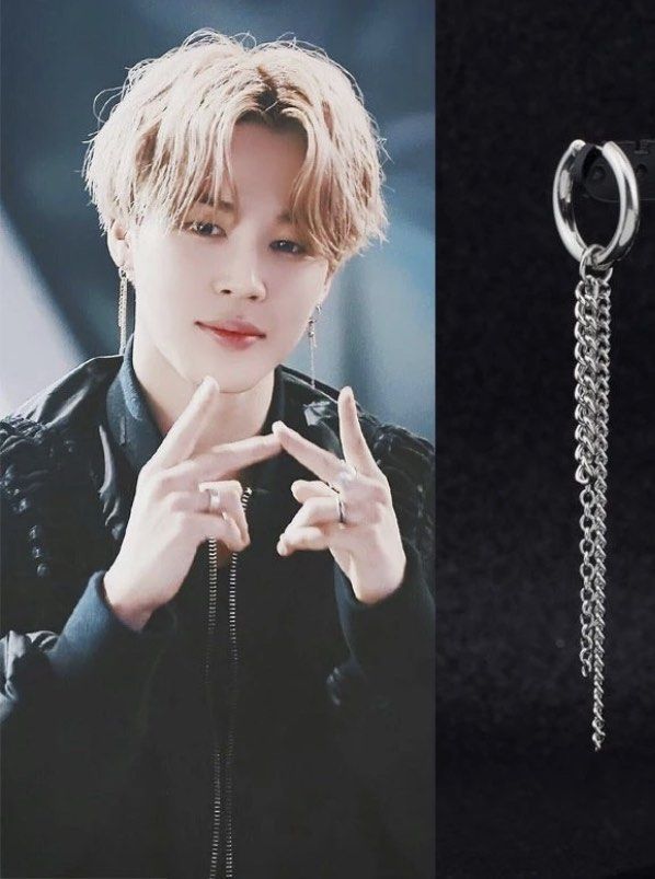 1Pc Kpop BT S JIMIN Earrings Fashion Drop Chain Jewelry