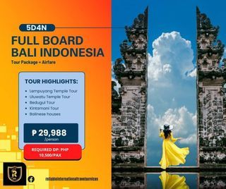 5D4N BALI INDONESIA FULL BOARD PACKAGE - GROUP DEPARTURE