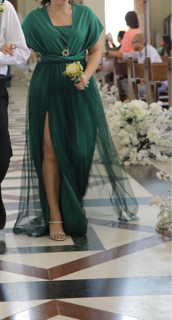 Emerald green infinity dress top