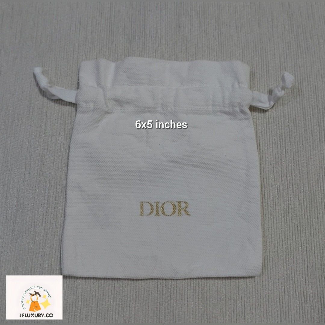 Authentic Christian Dior Dust bag 6x5 inches (Category: Luxury Bags & Wallets) located in Manila. Submitted by jfluxury.co (Listing ID 1296296400, Image 1). Description: excellent condition no flaws bought in Japan 🇯🇵 💯% Authentic. 😊 Money back guarantee. 😊 Clean and ready to use na po.