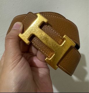 Authentic Hermes Gold/Noir Brown/Black Reversible Belt Size 80