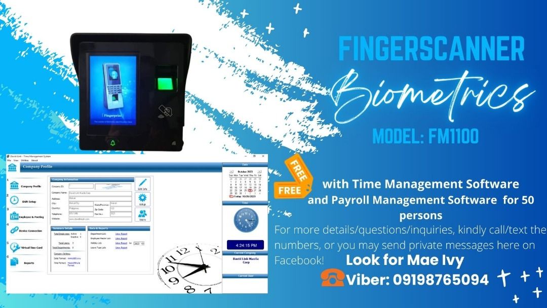 Biometrics/Bundy clock Time Recorder/Laminator/Face scanner/ Time Stamp ...