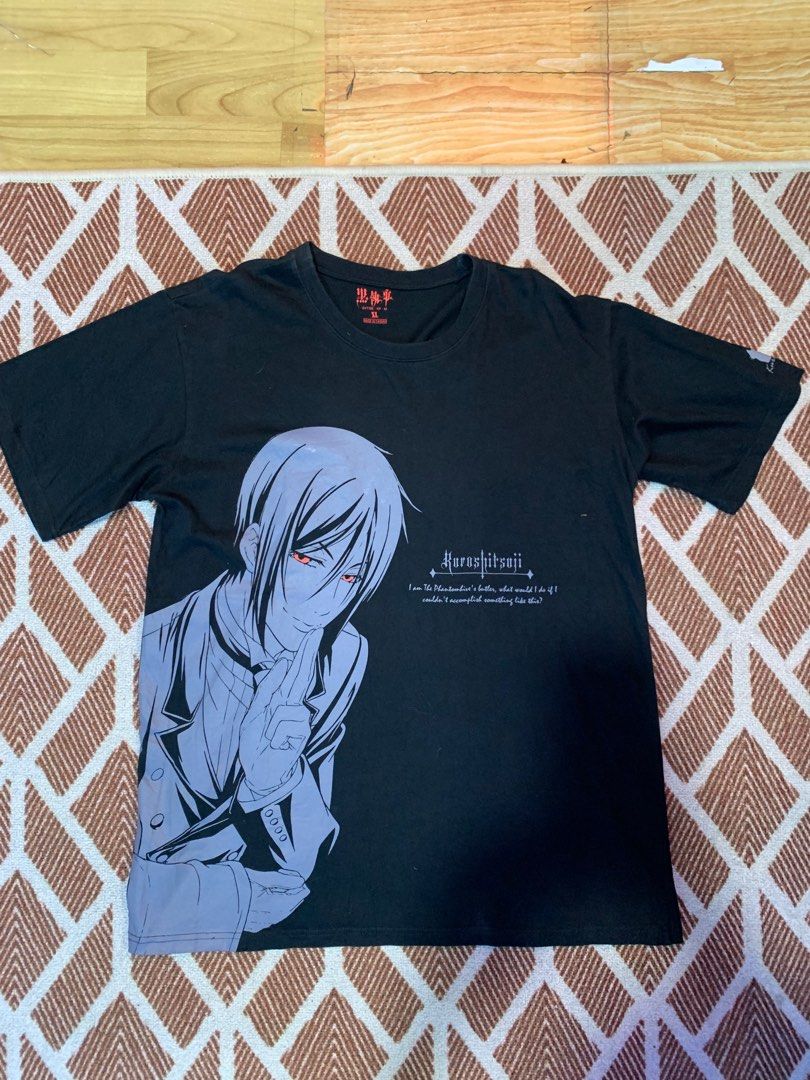 BLACK BUTLER OFFICIAL ANIME TEE, Fesyen Pria, Pakaian , Atasan di Carousell