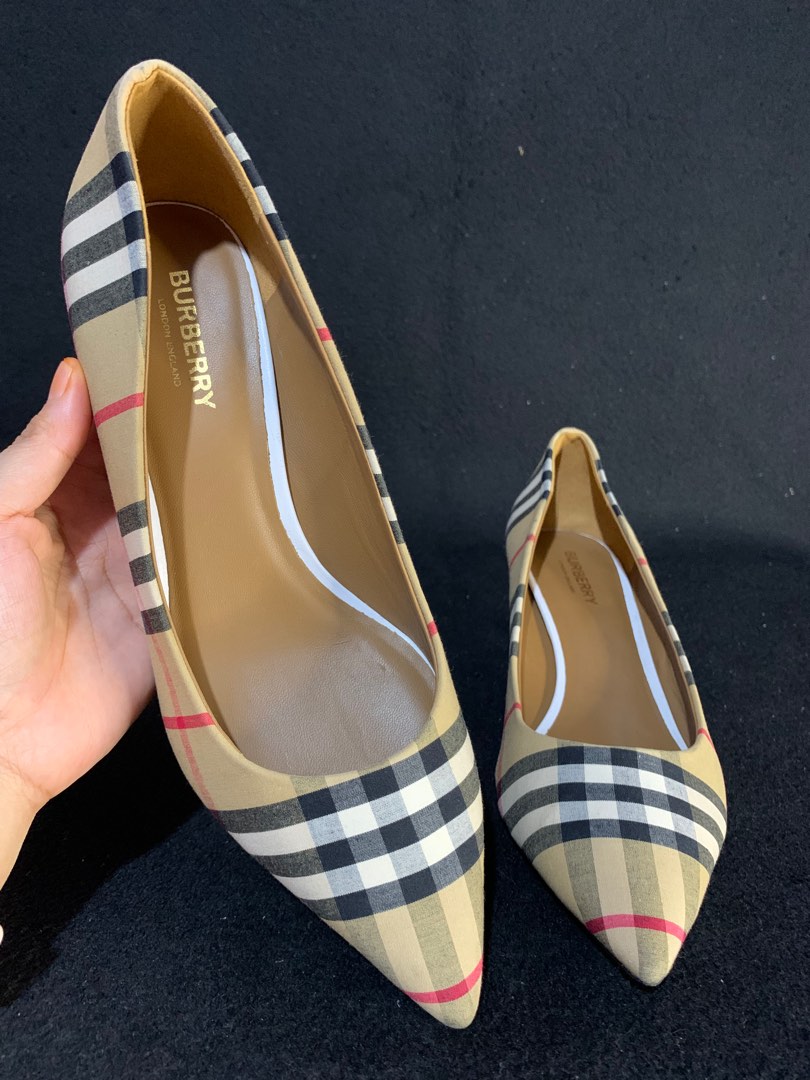 Burberry plaid heels store