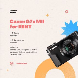 Canon G7X MII for RENT