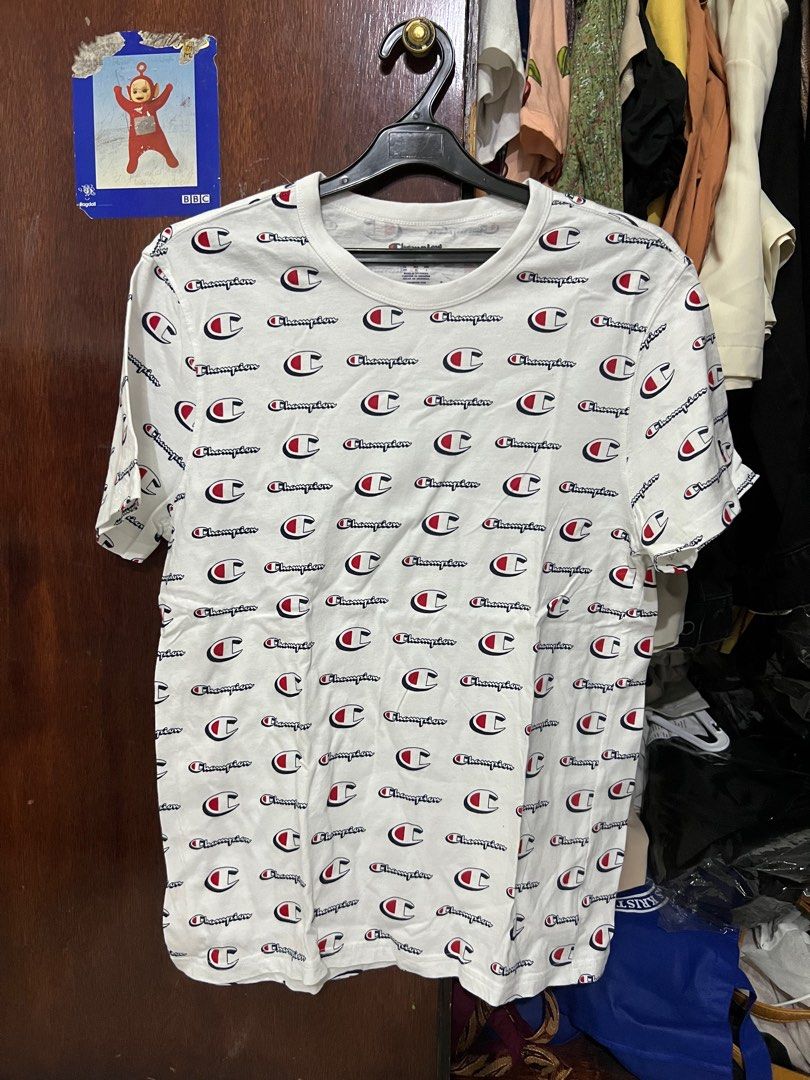 Champion T Shirt Tee Full Print Original Size M baju tshirt kaos branded brand hnm hm zara guess mango man men stussy second gucci uniqlo cowok pria