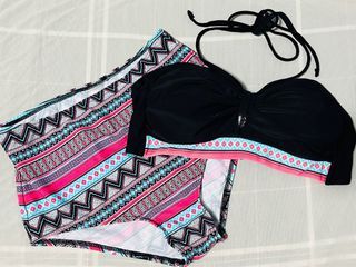 COCO CABANA Black & pink two-piece swimsuit