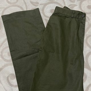 Dark Green Straight Cut Trouser