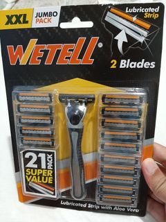 Environment-friendly 21 Refills WETELL Pivot Shaving Razor Blade Shaver Men w/ Lubricated Strip