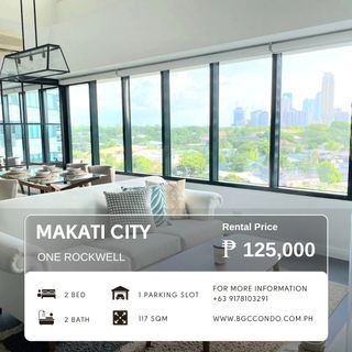 For Rent Fully Furnished 2 BR Loft unit in One Rockwell, Makati!