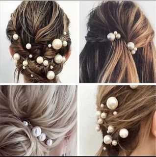 Hair pin u-shaped metal floral clip pearl rhinestone wedding debut accessories