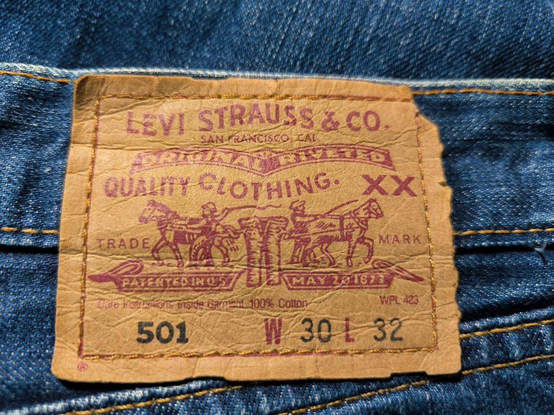 Levi's Levis Strauss & Co. Jeans Denim 經典501 牛仔褲 100 Cotton 5016214