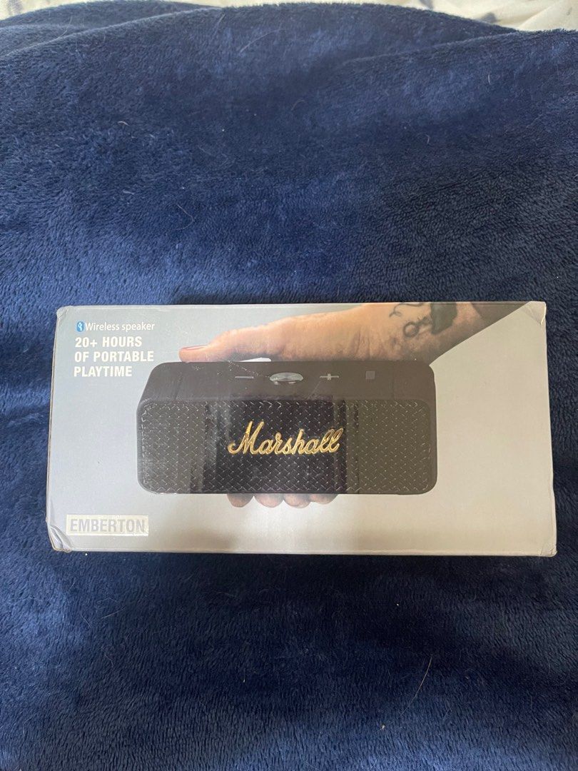 Marshal Emberton (Category: Soundbars, Speakers & Amplifiers) located in Antipolo. Submitted by quekerots (Listing ID 1296385216, Image 2). Description: Black and Brass.