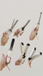  6-1 Multiuse Hair Styling Tools Flat Iron Curler Straightener Crimper Curler Thermal Brush Wand Clamp Curler