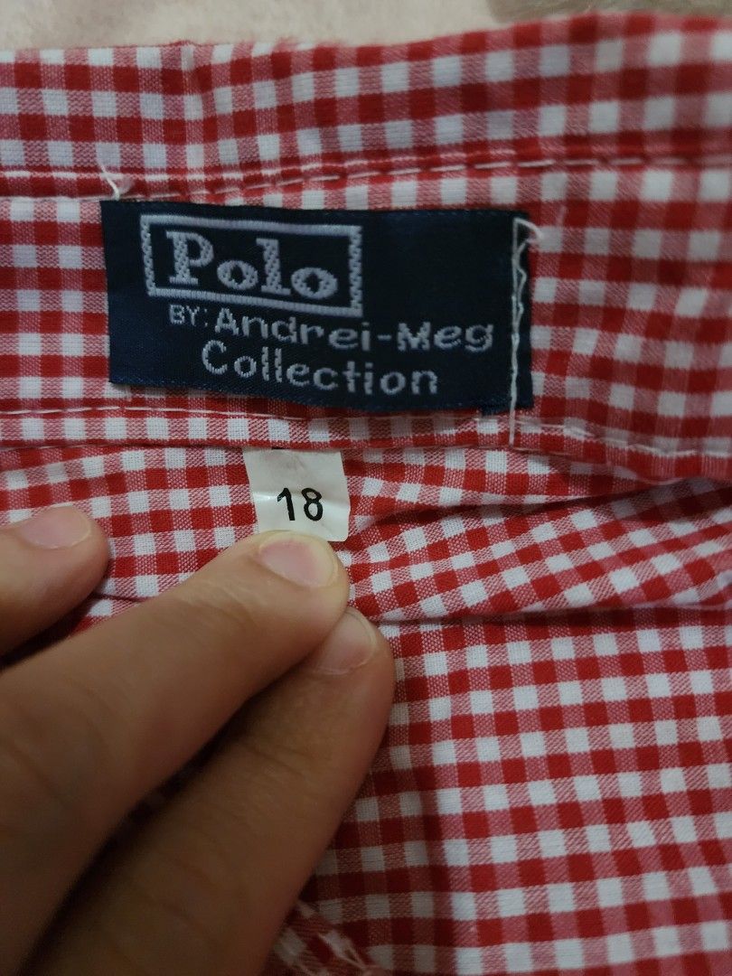POLO by andrei-meg collection button down long sleeves for boys (Category: Babies & Kids Fashion) located in Manila. Submitted by HappYFINDS (Listing ID 1296362767, Image 2). Description: >>> POLO by andrei-meg collection button down long sleeves for boys >>> size 18 >>> fits 8 to 12 y/o.
