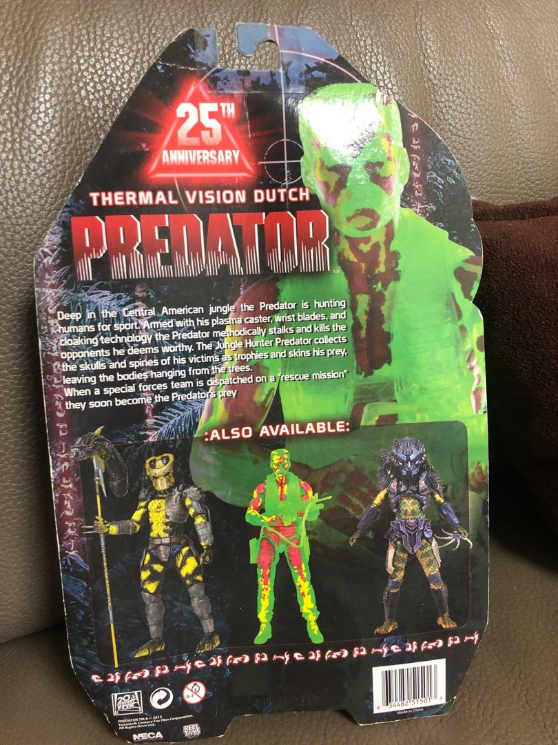 predator thermal vision Dutch Neca action figure Arnold