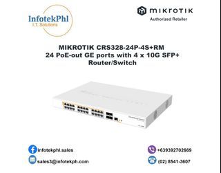 Router Switch MIKROTIK CRS328-24P-4S+RM 24 PoE-out GE ports with 4 x 10G SFP+ slot Router Switch