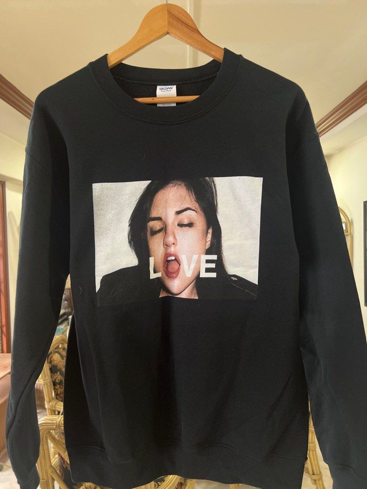 Sasha Grey Love Pullover Sweatshirt Black M Men s Fashion Tops Sets Hoodies on Carousell