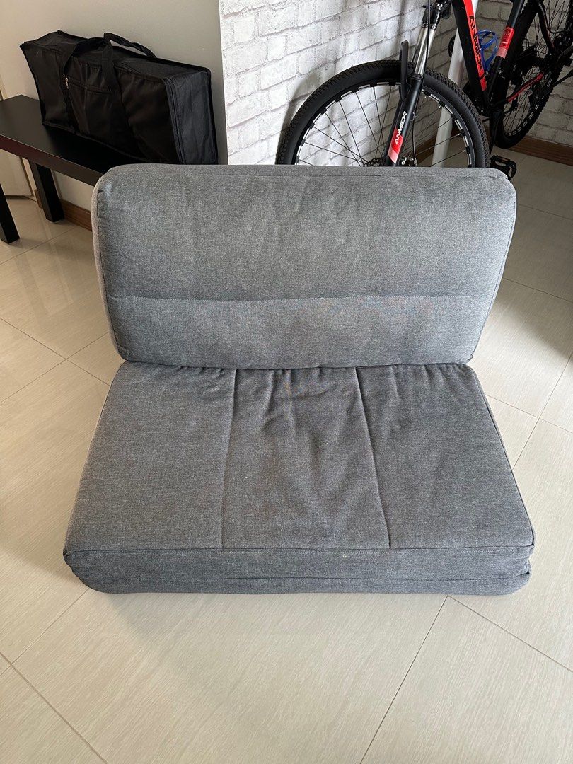 Sofa Bed (Category: Sofas) located in Singapore. Submitted by mumbojumbo111111 (Listing ID 1296310896, Image 1). Description: Foldable lazy sofa bed. 220cm length when fully extended, width is 85cm. In good condition as it is rarely used. Original price is $149.