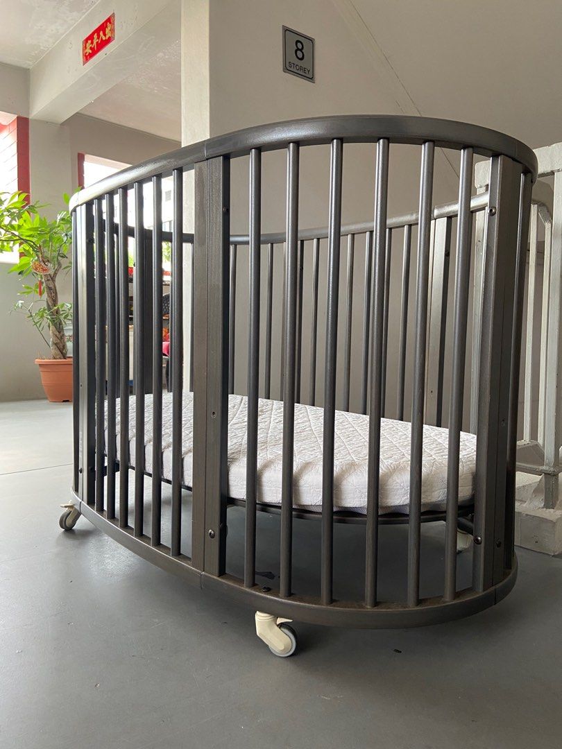 FREE DELIVERY Stokke sleepi V2 cot Hazy Grey Babies Kids Baby Nursery Kids Furniture Cots Cribs on Carousell