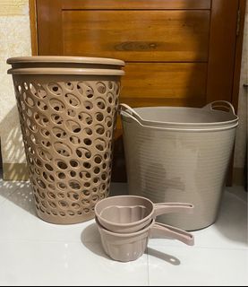 TAKE ALL! TALL LAUNDRY BASKET AND PAIL SET