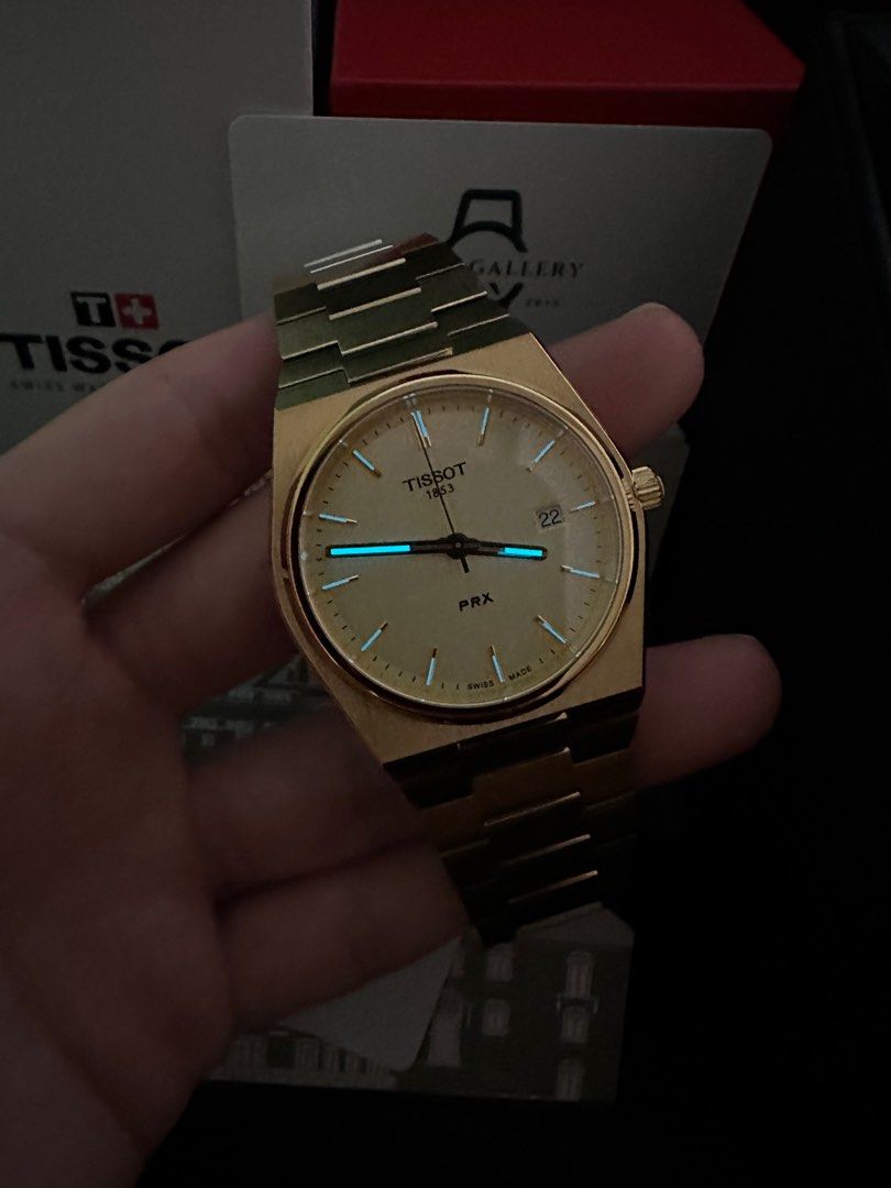 Original Tissot PRX Champagne Gold 35mm Quartz T137.210.33.021.00, Men ...