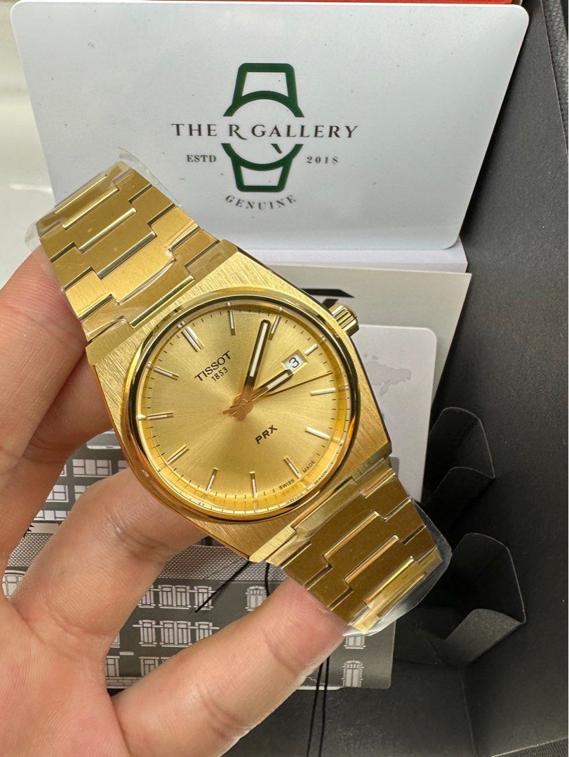 Original Tissot PRX Champagne Gold 35mm Quartz T137.210.33.021.00, Men ...