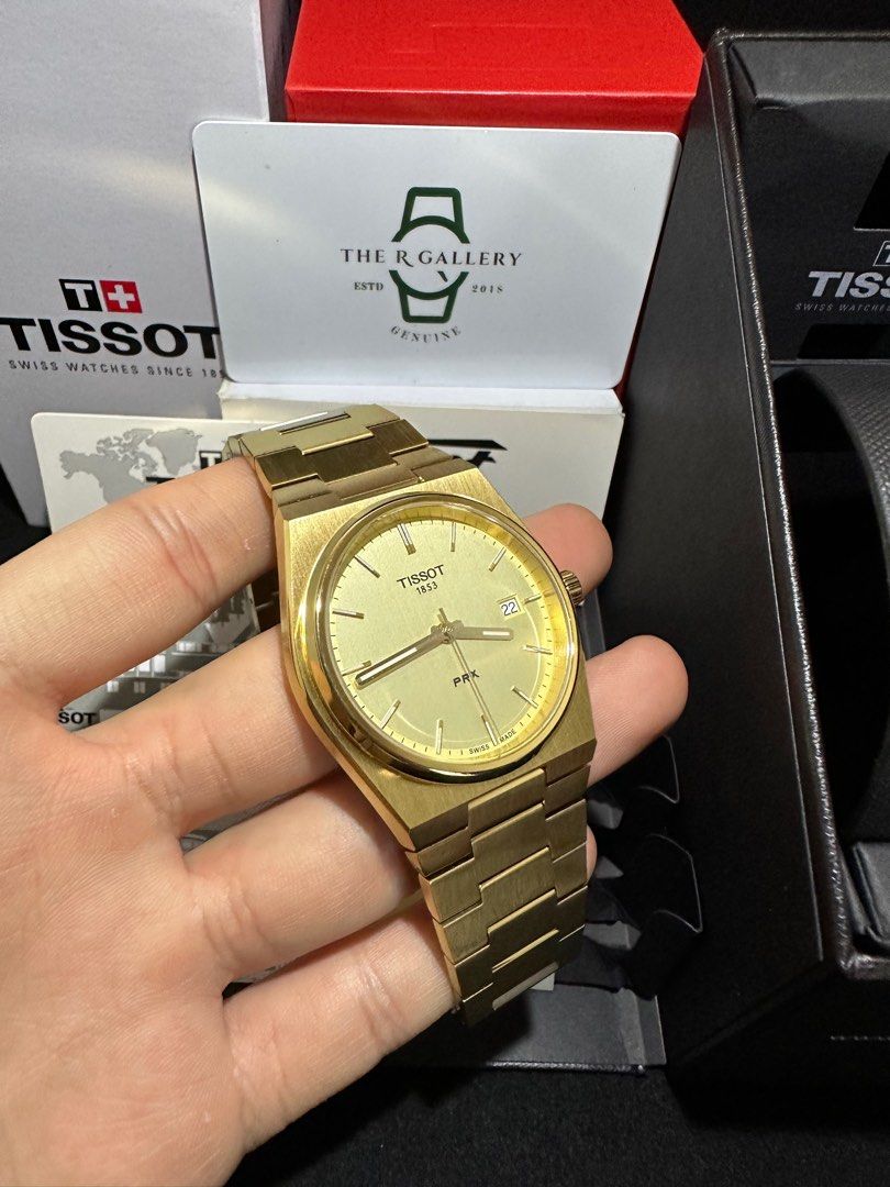 Original Tissot PRX Champagne Gold 35mm Quartz T137.210.33.021.00, Men ...