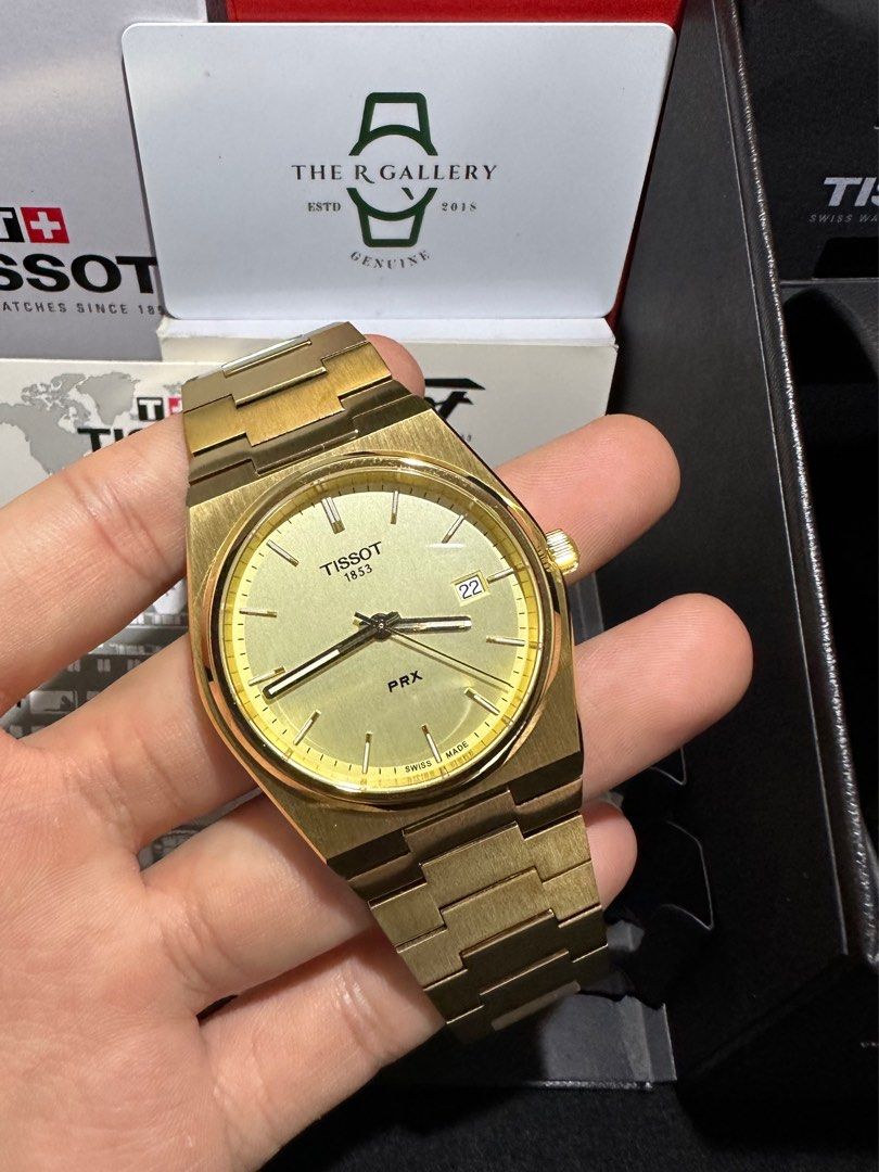 Original Tissot PRX Champagne Gold 35mm Quartz T137.210.33.021.00, Men ...