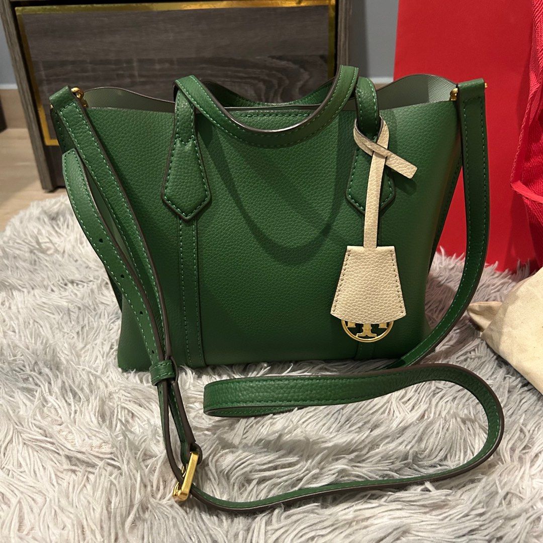 Tory Burch Perry Small Triple Compartment Tote Arugula
