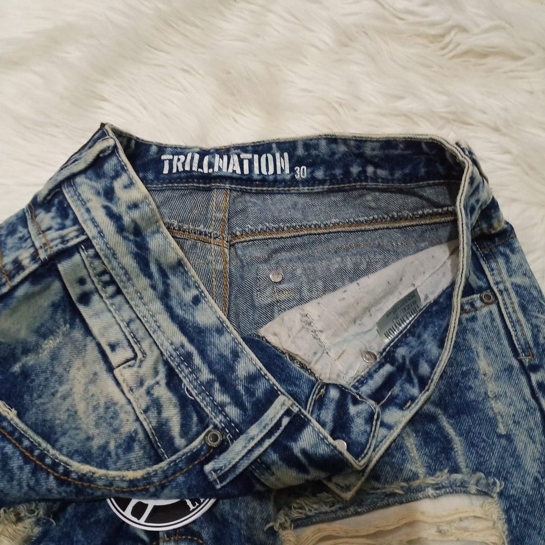 Trillnation Broken Ripped Shorts Jeans