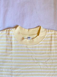 uniqlo yellow striped t shirt blouse