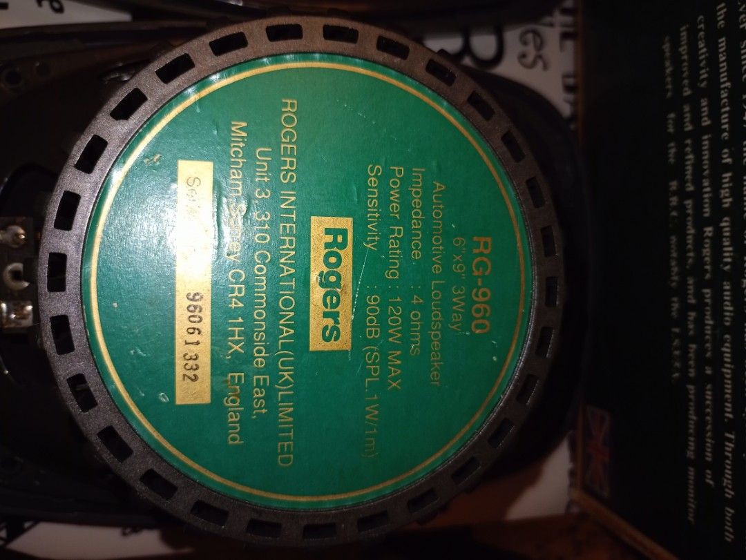 VINTAGE ROGERS RG960 CAR STEREO 3 WAY SPEAKER, Audio, Soundbars