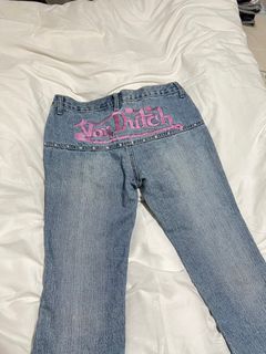 von dutch rare jeans low waist pants denim back print y2k coquette dainty lolita