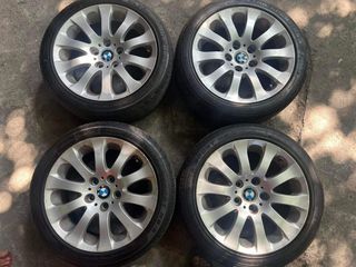 17” BMW Stock  orig Austria used mags 5Holes pcd 120 with 225-45-r17 Nankang used tires