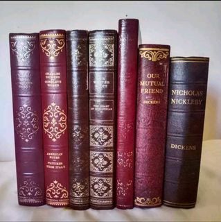 1930-1970 Vintage Leather bound books - Charles Dickens, Sir Walter Scott, Anne Frank
