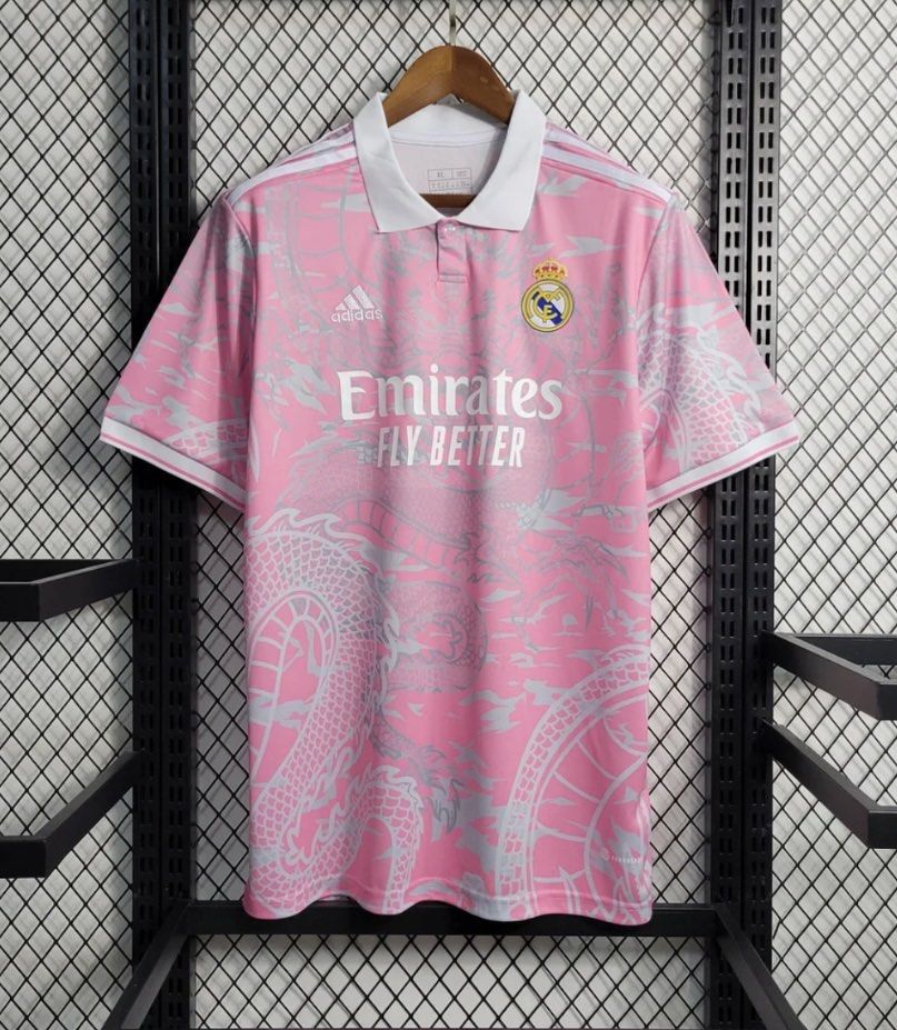23/24 Real Madrid Chinese Dragon Pink Kit, Men's Fashion